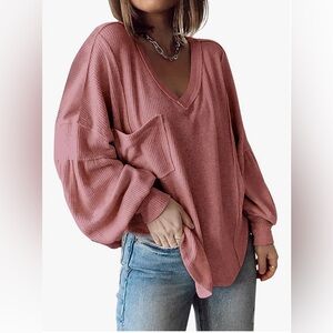 Balloon Sleeve Loose Fit Top